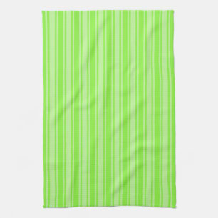 Lime green candy stripes tea towel