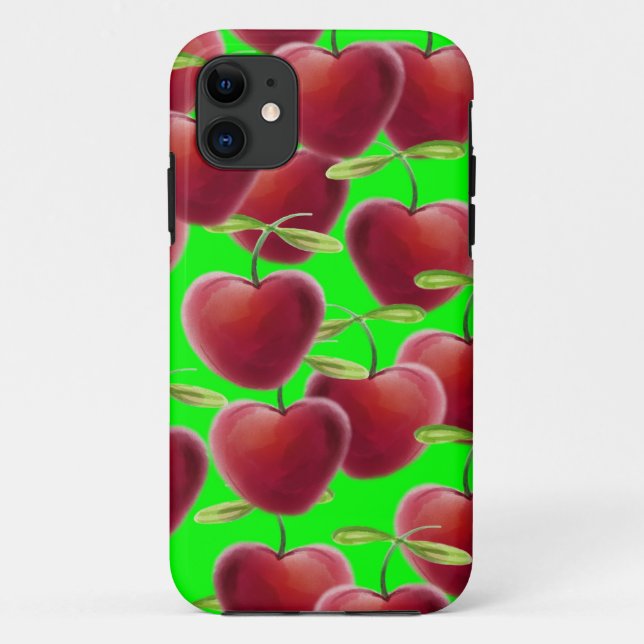 Lime Green Cherry Splash Case-Mate iPhone Case (Back)