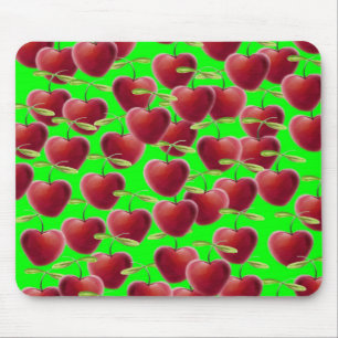 Lime Green Cherry Splash Mouse Pad