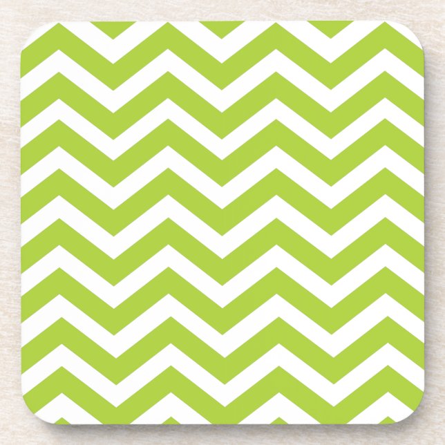 Lime Green Chevron Coasters (Front)