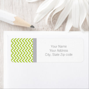 Lime Green Chevron Return Adress Address Label