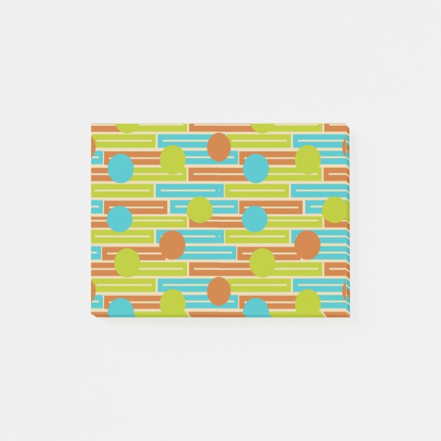 Lime Green, Cinnamon Brown, Turquoise Rectangles Post-it Notes (Front)