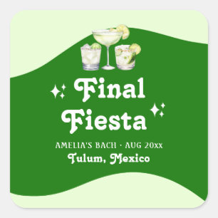 Lime Green Citrus Final Fiesta Bachelorette Square Sticker
