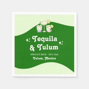 Lime Green Citrus Tequila & Tulum Bachelorette Napkin