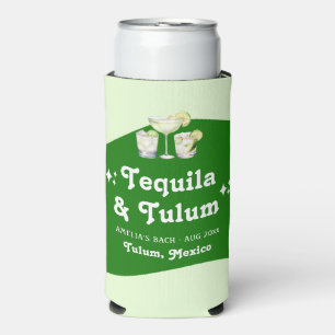 Lime Green Citrus Tequila & Tulum Bachelorette Seltzer Can Cooler