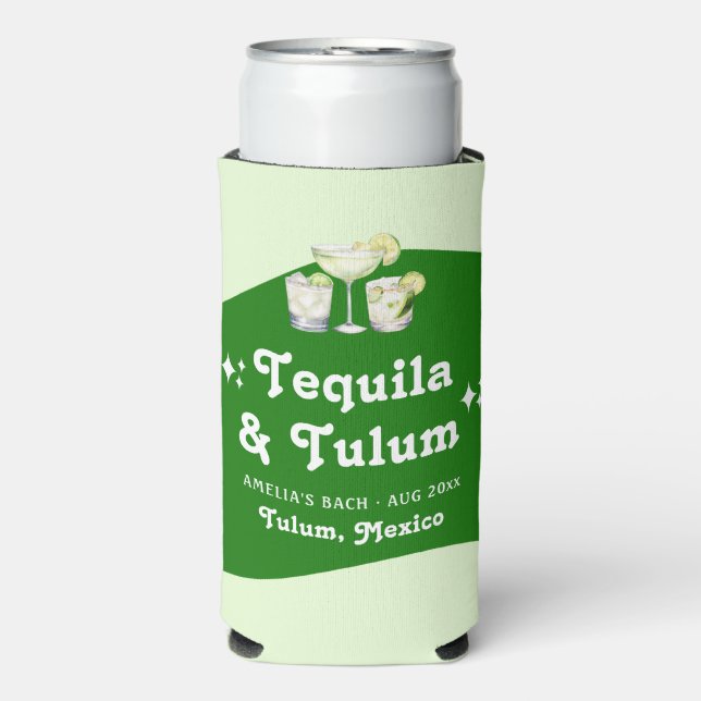 Lime Green Citrus Tequila & Tulum Bachelorette Seltzer Can Cooler (Seltzer Front)