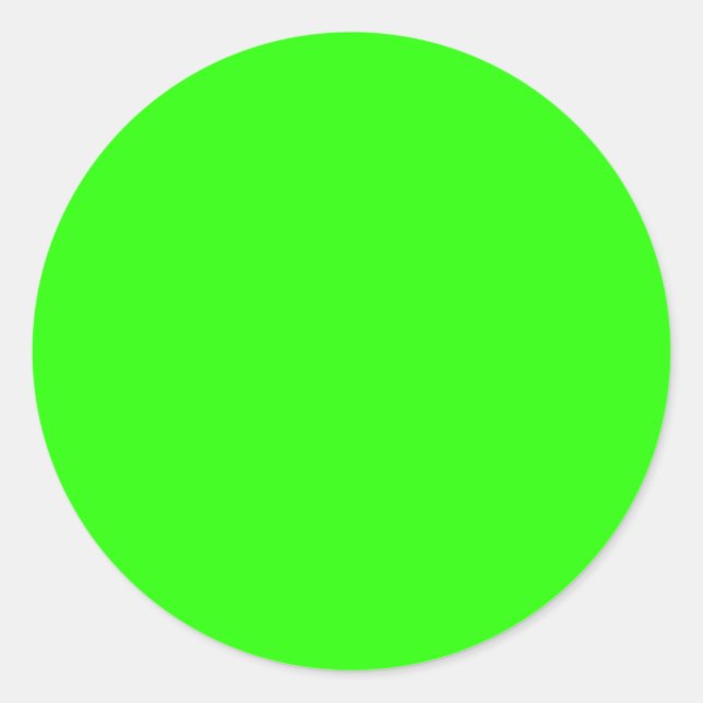 Lime Green Classic Round Sticker (Front)