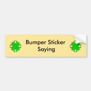 Lime Green Clover Ribbon Bumper Sticker