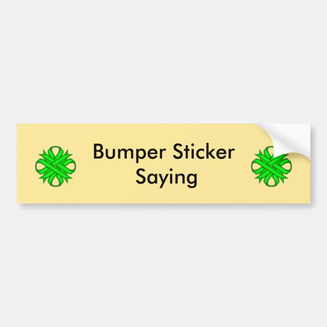 Lime Green Clover Ribbon by Kenneth Yoncich Bumper Sticker (Front)