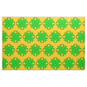 Lime Green Clover Ribbon by Kenneth Yoncich Fabric
