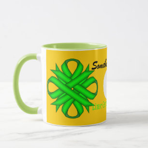 Lime Green Clover Ribbon Tmpl by Kenneth Yoncich Mug