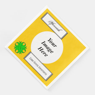 Lime Green Clover Ribbon Tmpl by Kenneth Yoncich Napkin