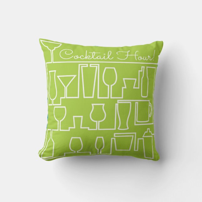 Lime green cocktail party cushion (Front)