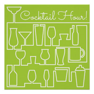 Lime green cocktail party poster