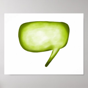 Lime Green Comic Word Bubble Poster