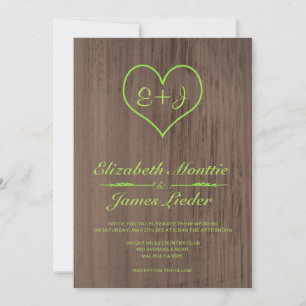 Lime Green Country Wedding Invitations