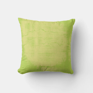 Lime Green Crack Painting Abstract Art Cushion