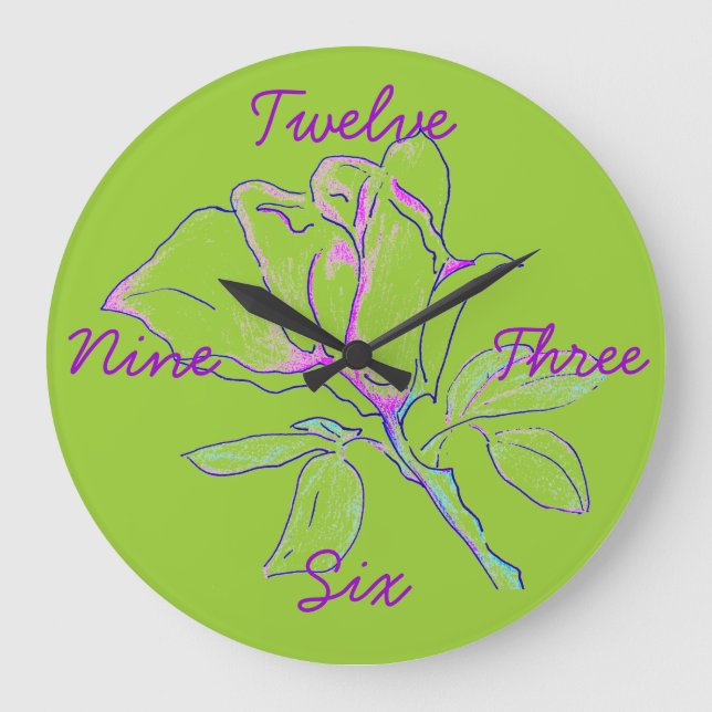 Lime Green Cursive Clock (Front)