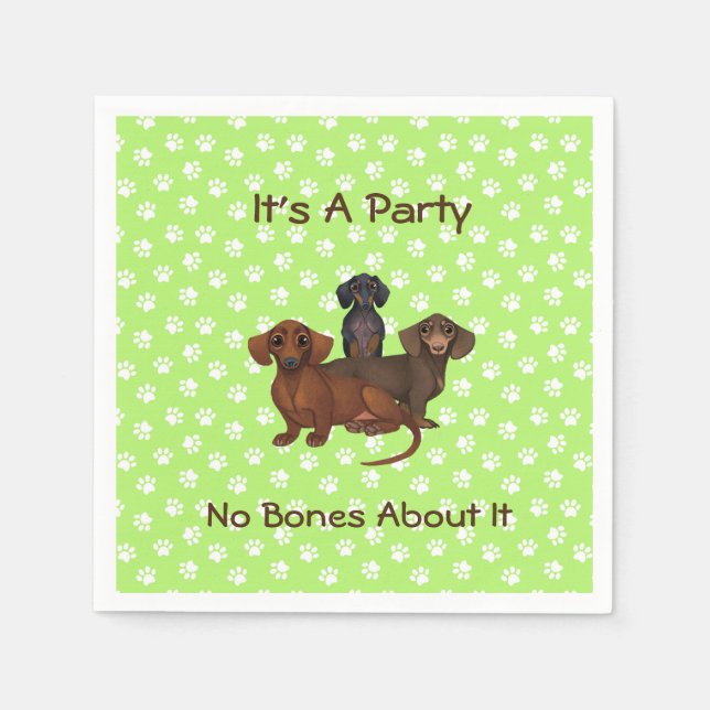 Lime Green Dachshund Paper Napkins (Front)