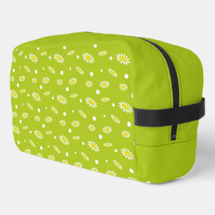 Lime Green Daisy Polka Dot Retro Spring Pattern Dopp Kit