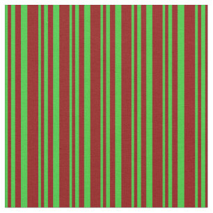 Lime Green & Dark Red Lined/Striped Pattern Fabric
