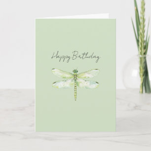 Lime Green Dragonfly Birthday Card