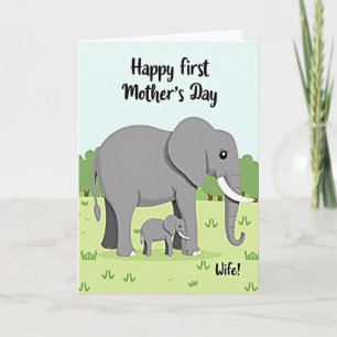 Lime Green Elephant Card