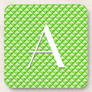Lime green, enamel look, studded grid coaster