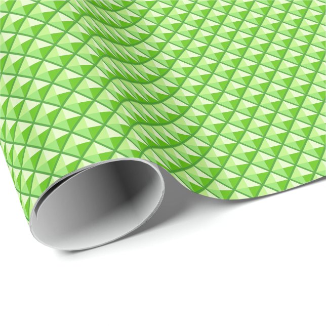 Lime green, enamel look, studded grid wrapping paper (Roll Corner)