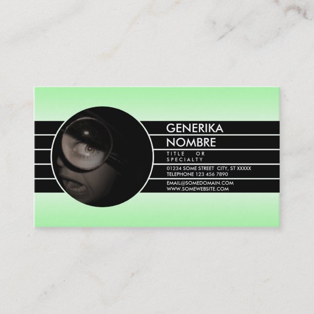 lime green faded window business card (Front)