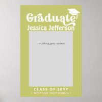 Lime Green Fancy Graduation Photo Booth Frame