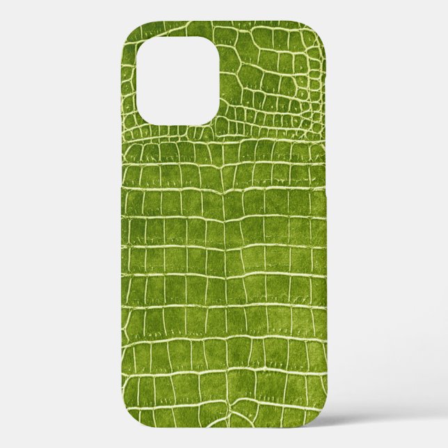 Lime Green Faux Crocodile Leather Case-Mate iPhone Case (Back)