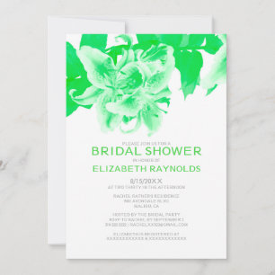 Lime Green Flower Bridal Shower Invitations