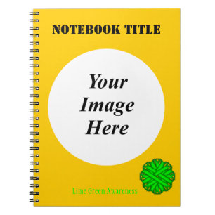 Lime Green Flower Ribbon Template by K Yoncich Notebook