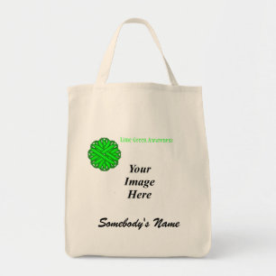 Lime Green Flower Ribbon Template by K Yoncich Tote Bag