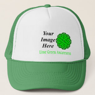 Lime Green Flower Ribbon Tmpl by Kenneth Yoncich Trucker Hat