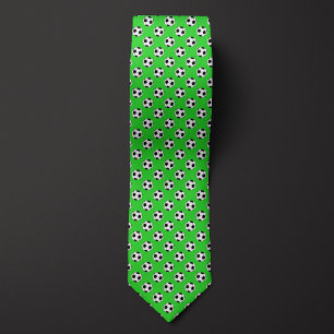 Lime Green Futbol Soccer Ball Tie