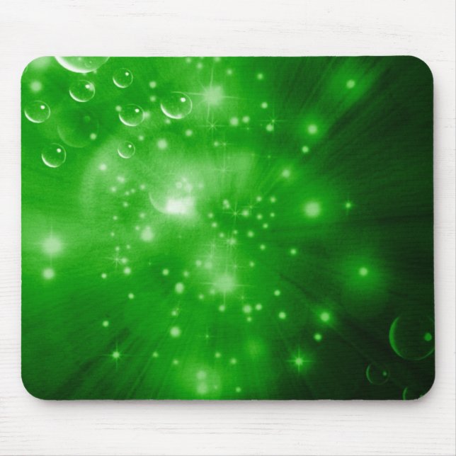 Lime Green Galaxy Burst Mouse Pad (Front)