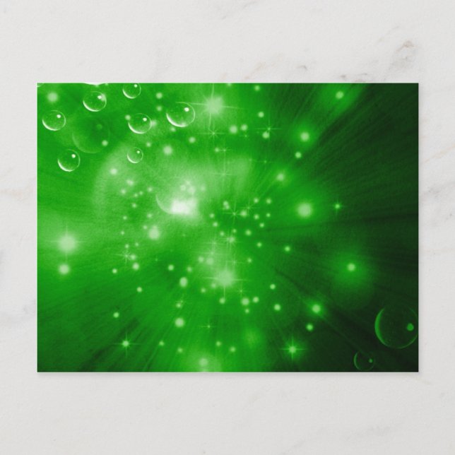 Lime Green Galaxy Burst Postcard (Front)
