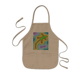 Lime green gecko kids apron