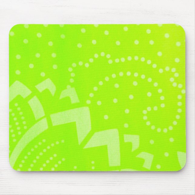 Lime Green geomentric dot stripe graphic pattern Mouse Pad (Front)