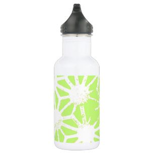 Lime green geometric pattern 532 ml water bottle