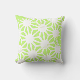 Lime green geometric pattern cushion