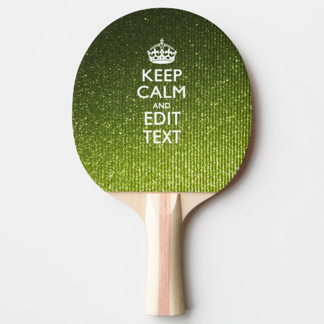 Lime Green Glamour Keep Calm Saying Ping Pong Paddle (Front)