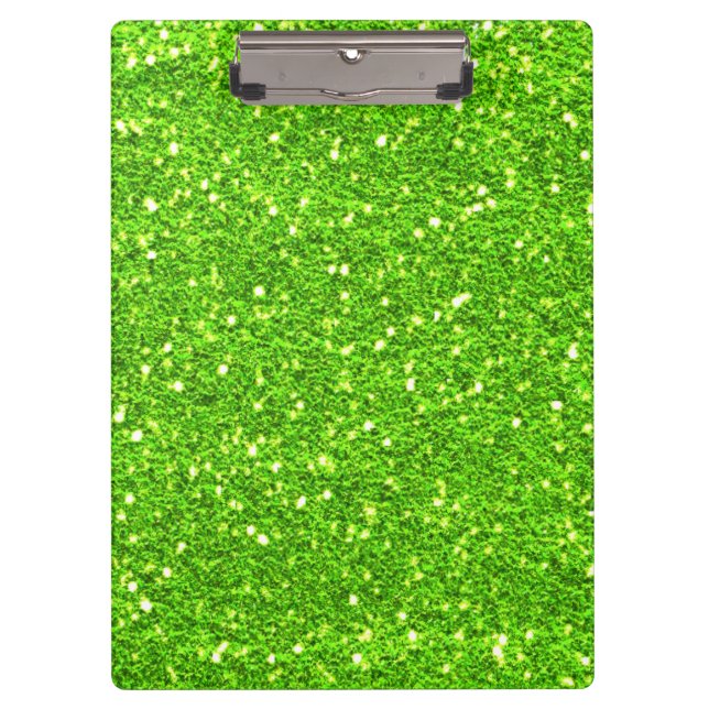 Lime Green Glitter Clipboard (Front)