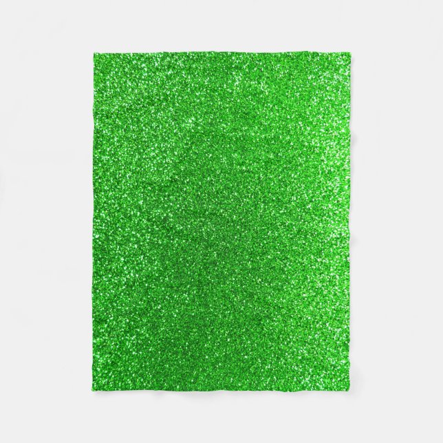 Lime green glitter fleece blanket (Front)