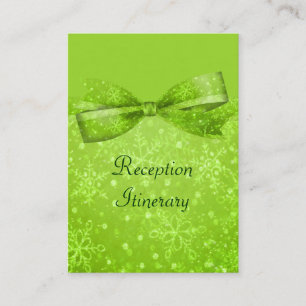 Lime Green & Glitter Shimmer Snowflakes Enclosure Card