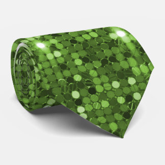 Lime Green Glitter Sparkle Disco Sequin Neck Tie