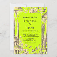Lime Green Gold Brown Mushrooms Woodland Wedding