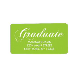 Lime Green Graduation Address Labels